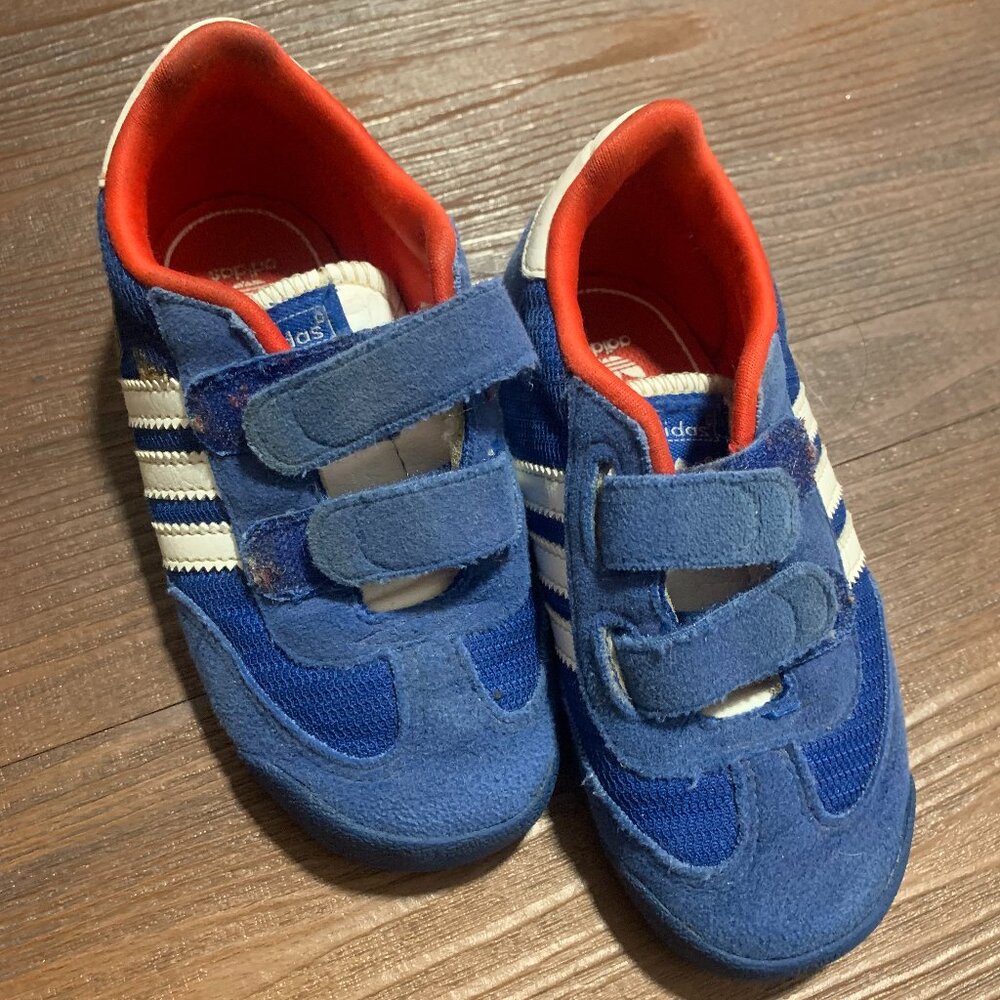 adidas Kids Blue White Red Velcro Sneakers